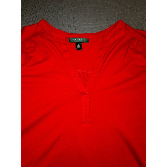 Lauren Ralph Lauren -  Womens 3X - Red V-Neck Top Plus Size - Picture 1 of 3